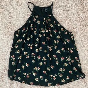 ***SOLD*** Black Floral Halter